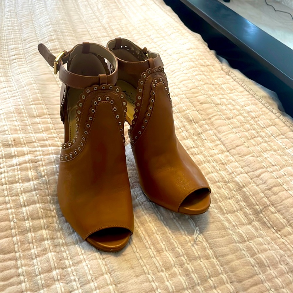 michael kors peep toe booties